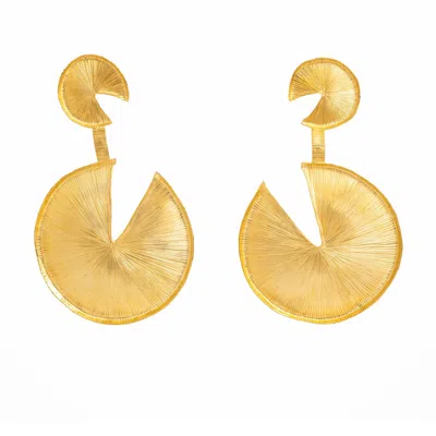 MERAKI BY RASHMI BAJAJ WOMEN'S GOLD HANGING LILYPAD EARRINGS
