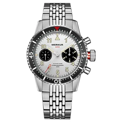 MERKUR MERKUR MEN CHRONOGRAPH WATCH 40MM MANUAL WIND MECHANICAL WRISTWATCH ST2901 WHITE