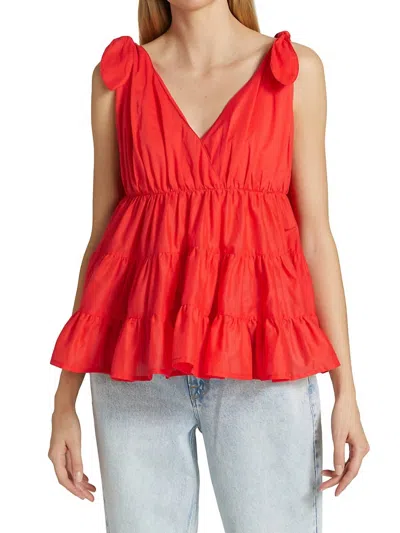 MERLETTE DUNAND BLOUSE IN POPPY
