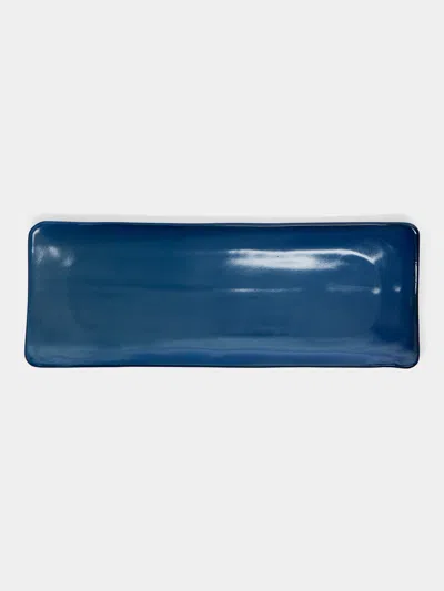 MERVYN GERS CERAMICS HAND-GLAZED CERAMIC LONG RECTANGULAR SUSHI PLATTER