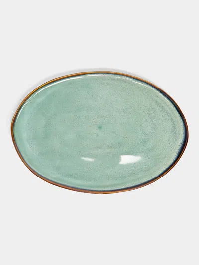 MERVYN GERS CERAMICS HAND-GLAZED CERAMIC OVAL PLATTER
