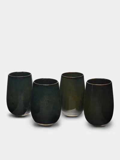 MERVYN GERS CERAMICS HAND-GLAZED CERAMIC TALL CUPS (SET OF 4)