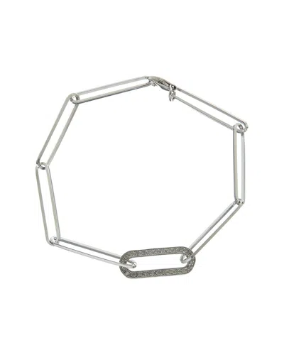 MESHMERISE MESHMERISE 18K OVER SILVER 0.20 CT. TW. DIAMOND PAPERCLIP LINK BRACELET