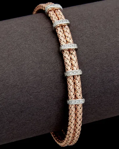 MESHMERISE MESHMERISE 18K OVER SILVER 0.25 CT. TW. DIAMOND MESH CUFF BRACELET