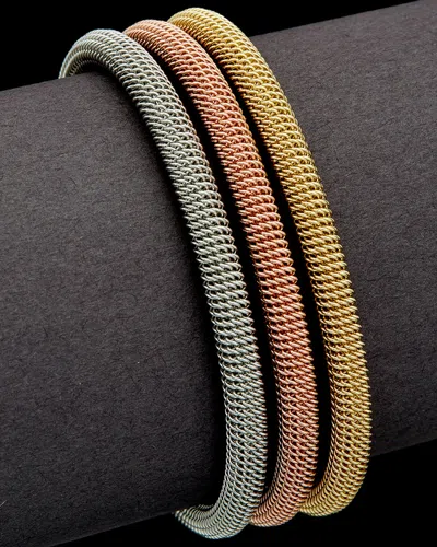 MESHMERISE MESHMERISE 18K-PLATED STAINLESS STEEL 3PC CUFFS