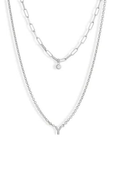 MESHMERISE MESHMERISE DIAMOND INITIAL CHARM NECKLACE