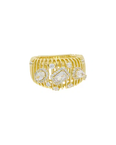 MESHMERISE MESHMERISE 18K OVER SILVER CZ RING