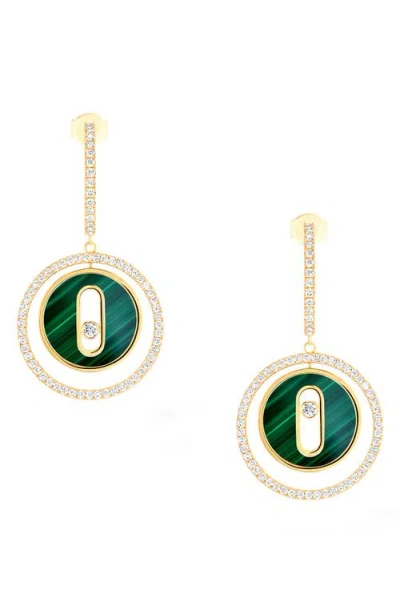 MESSIKA MESSIKA LUCKY MOVE MALACHITE & DIAMOND DROP EARRINGS
