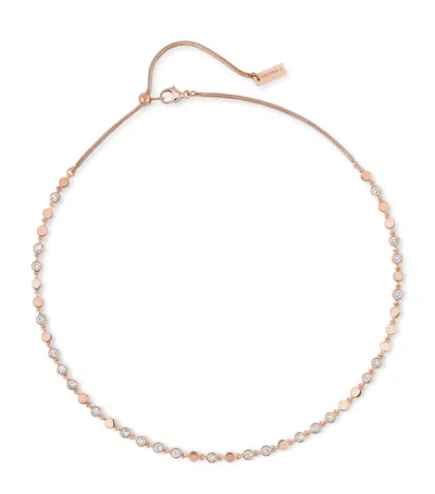 MESSIKA PINK GOLD AND DIAMOND D-VIBES NECKLACE