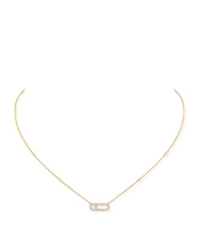 MESSIKA YELLOW GOLD AND DIAMOND MOVE UNO NECKLACE