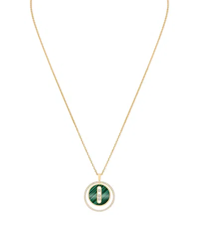 MESSIKA YELLOW GOLD, DIAMOND AND MALACHITE LUCKY MOVE NECKLACE