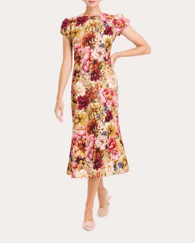 MESTIZA WOMEN'S PERLA FLORAL CREPE MIDI DRESS