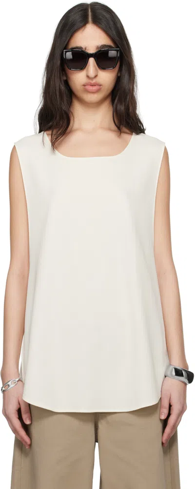 META CAMPANIA COLLECTIVE OFF-WHITE KACIE UNLINED TROPICAL WOOL SHIFT TOP