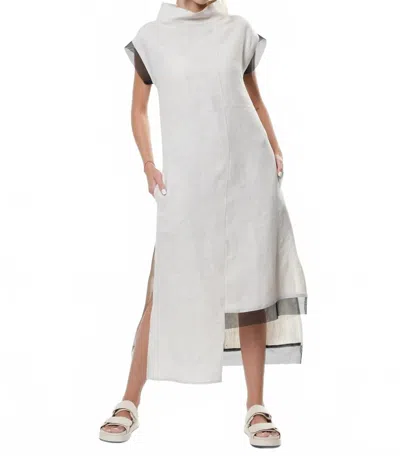 METAMORFOSI ASYMMETRICAL LINEN DRESS IN BEIGE