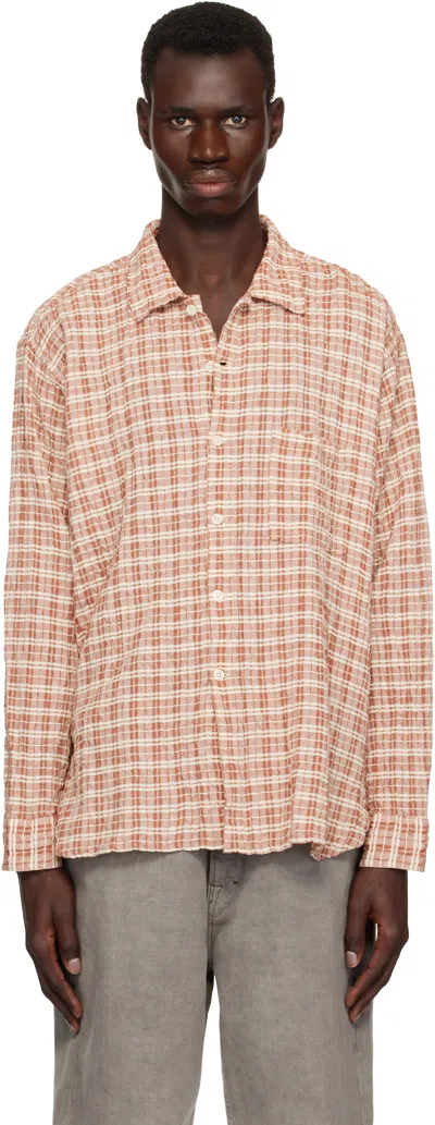 MFPEN ORANGE SEERSUCKER MECHANIC SHIRT