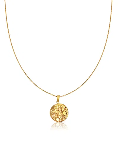 MG JEWELRY WOMEN'S GOLD MONETA PENDANT WATERPROOF NECKLACE