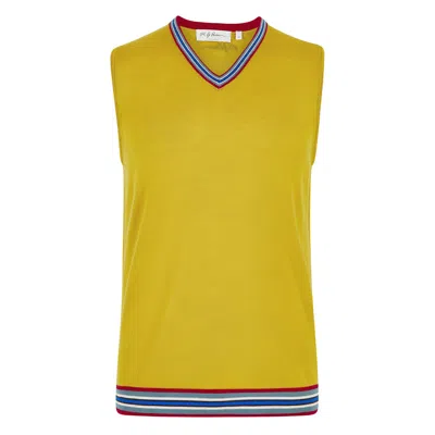 MG RIVERS MEN'S YELLOW MUSTARD EXTRAFINE MERINO TANK TOP