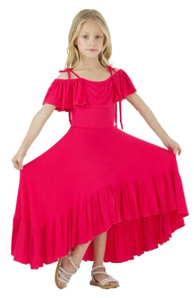 MIA BELLE GIRLS MIA BELLE GIRLS GIRLS BERRY BLISS HI-LO RUFFLE DRESS