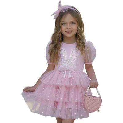 MIA BELLE GIRLS MIA BELLE GIRLS GIRLS BUNNY MAGIC EASTER PINK TUTU DRESS