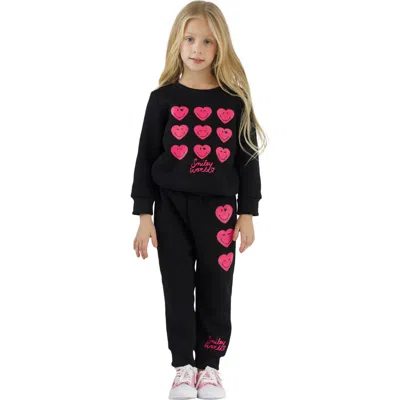 MIA BELLE GIRLS MIA BELLE GIRLS GIRLS SMILEYWORLD LOVE STRUCK SWEATSHIRT & JOGGER SET