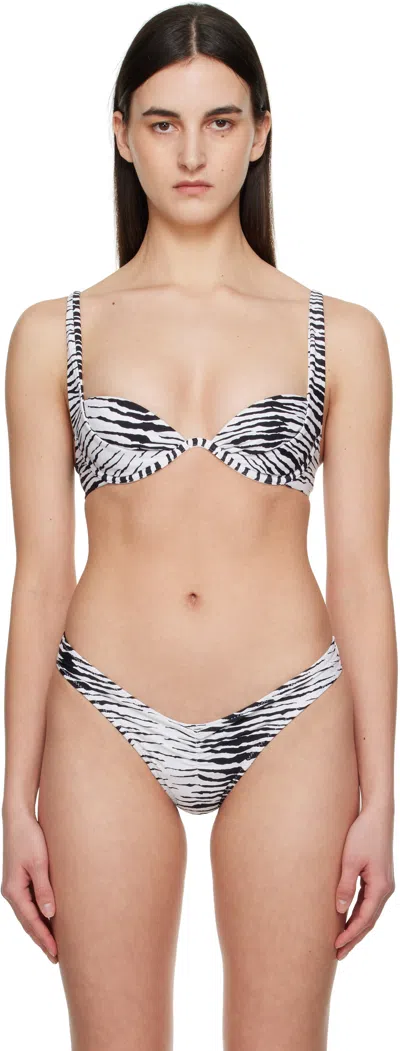 MIAOU WHITE & BLACK CORA BIKINI TOP