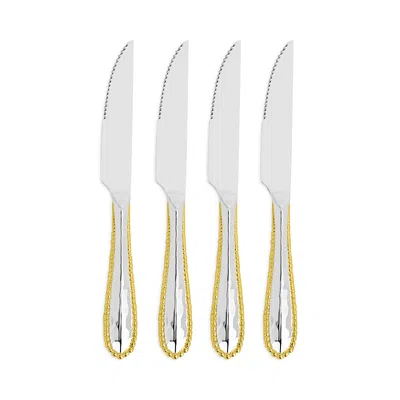 MICHAEL ARAM MOLTEN GOLD STEAK KNIVES, SET OF 4