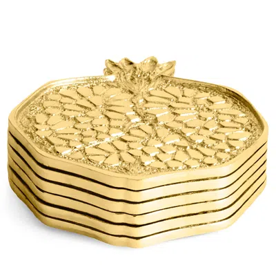 MICHAEL ARAM POMEGRANATE COASTERS, SET OF 6