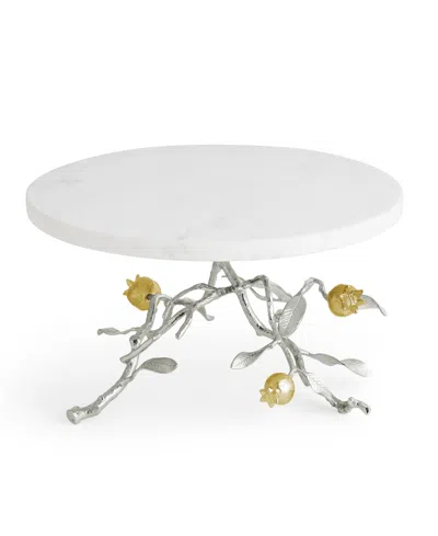 MICHAEL ARAM POMEGRANATE SILVER AND GOLD CAKE STAND