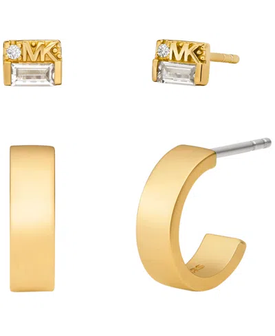 MICHAEL KORS BRASS EARRING DUO BOX SET