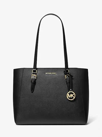 MICHAEL KORS CHARLOTTE LARGE SAFFIANO LEATHER 3-IN-1 TOTE BAG