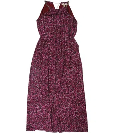 MICHAEL KORS MICHAEL KORS DAMEN GRAND PAPILLION MAXI KLEID, PINK, GROSS