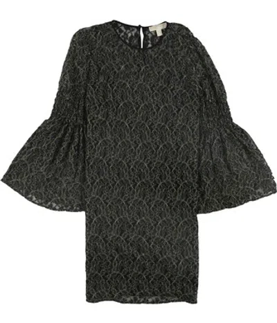 MICHAEL KORS MICHAEL KORS DAMEN METALLISCH SPITZE MIDI KLEID