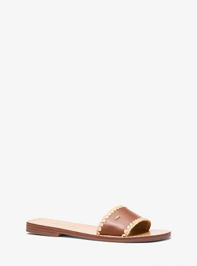 MICHAEL KORS DREA LEATHER SLIDE SANDAL