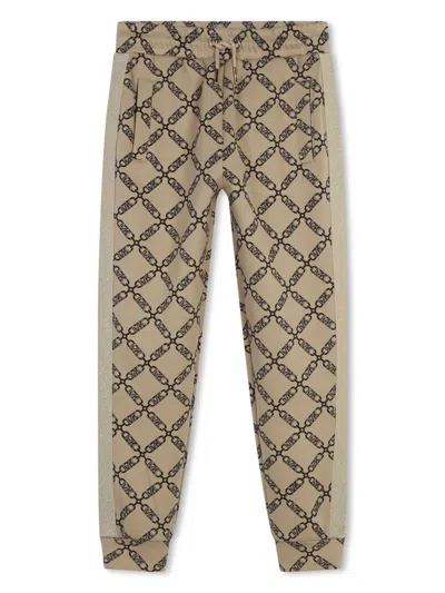 MICHAEL KORS EMPIRE-PRINT DRAWSTRING TRACK PANTS