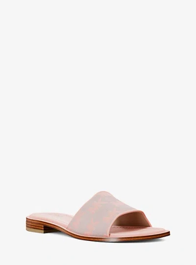 MICHAEL KORS HANNAH LOGO JACQUARD SLIDE SANDAL