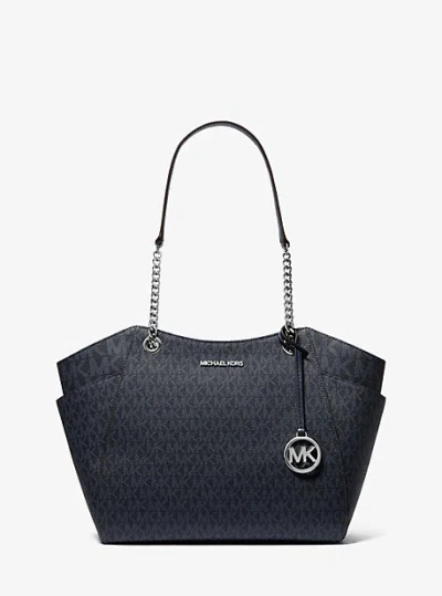 MICHAEL KORS JET SET LARGE SIGNATURE LOGO SHOULDER BAG