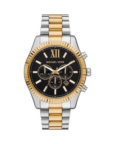 MICHAEL KORS LEXINGTON CHRONOGRAPH TWO-TONE STAINLESS STEEL WATCH, 44MM