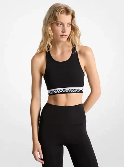 MICHAEL KORS LOGO TAPE SPORTS BRA