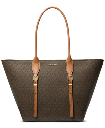 MICHAEL KORS MICHAEL MICHAEL KORS MOORE ACRON BROWN EXTRA-LARGE BUCKLE TOTE