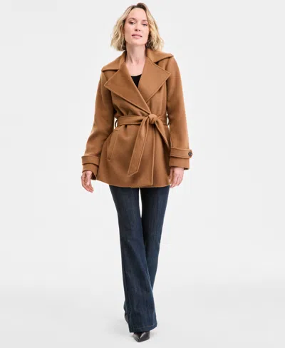 MICHAEL KORS MICHAEL MICHAEL KORS WOMEN'S DOUBLE-BREASTED BELTED WRAP COAT, EXCLUSIVELY AT MACY'S