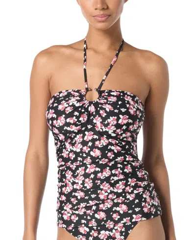MICHAEL KORS MICHAEL MICHAEL KORS WOMEN'S FLORAL-PRINT BANDEAU TANKINI TOP