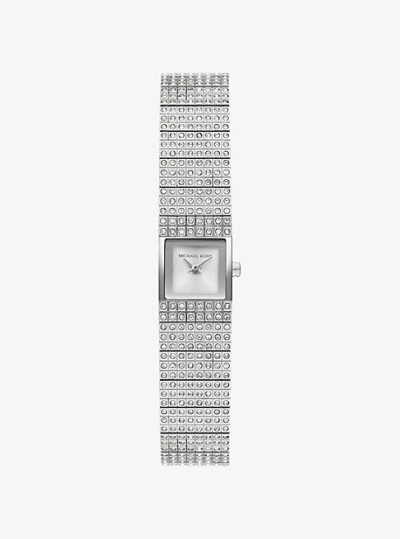 MICHAEL KORS MINI DARRINGTON PAVÉ SILVER-TONE WATCH