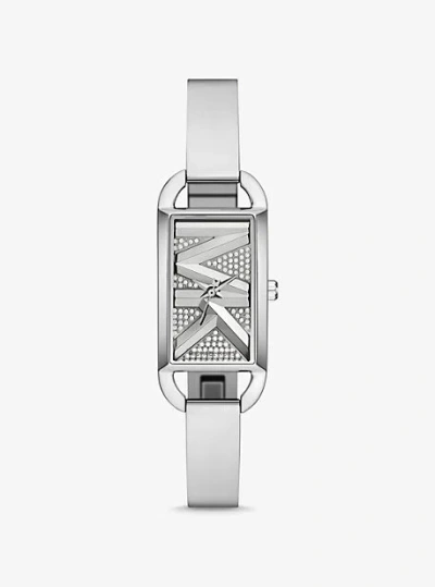 MICHAEL KORS MINI EMPIRE PAVÉ SILVER-TONE BANGLE WATCH