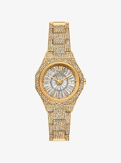 MICHAEL KORS MINI RAQUEL PAVÉ GOLD-TONE WATCH