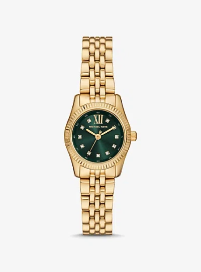 MICHAEL KORS PETITE LEXINGTON PAVÉ GOLD-TONE WATCH