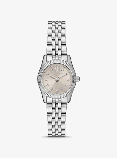 MICHAEL KORS PETITE LEXINGTON PAVÉ SILVER-TONE WATCH