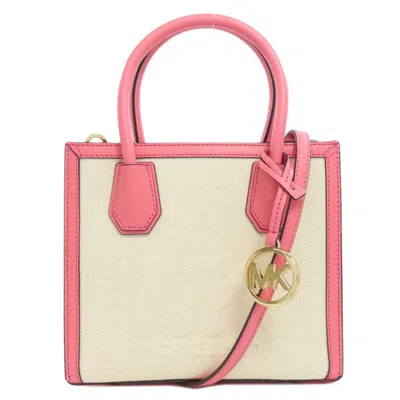 MICHAEL KORS PINK CANVAS HANDBAG (PRE-OWNED)