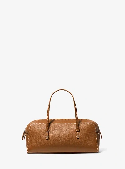 MICHAEL KORS ROBERTA HAND-STITCHED PEBBLED LEATHER SATCHEL