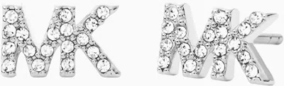 MICHAEL KORS MICHAEL KORS SILVER TONE CRYSTAL PAVE,STUD EARRINGS MKJX7633-IN BOX