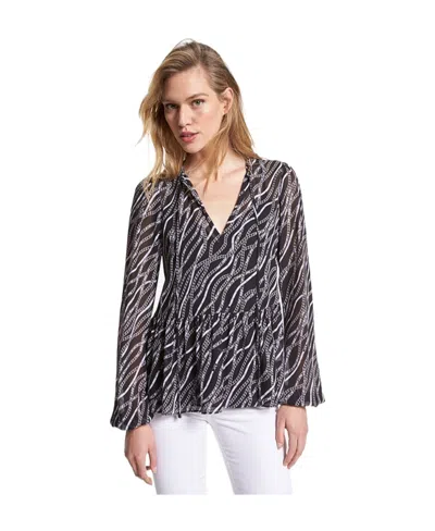 MICHAEL KORS CHAIN LINK-PRINT BLOUSE